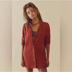 Free People Beach Lizzie Blazer Womens Size S Terra Cotta‎
